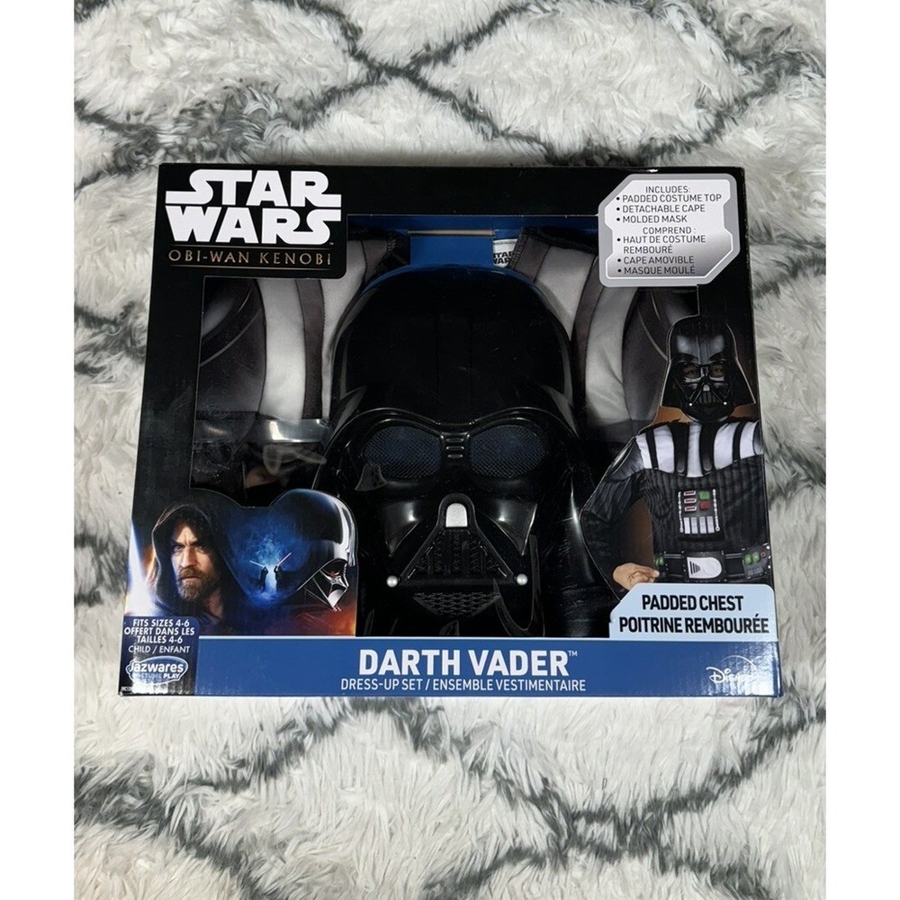 STAR WARS Obi-Wan Kenobi Darth Vader Mask Padded Costume Cosplay Child 4-6 *NEW*